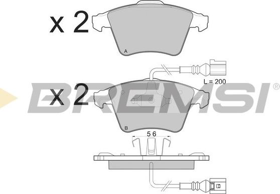 Bremsi BP3134 - Тормозные колодки, дисковые, комплект www.autospares.lv