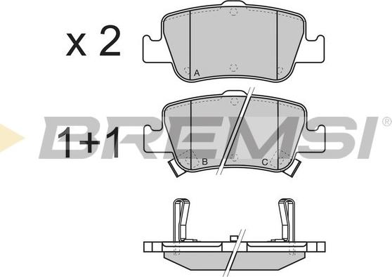 Bremsi BP3341 - Тормозные колодки, дисковые, комплект www.autospares.lv