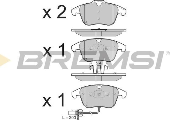 Bremsi BP3348 - Тормозные колодки, дисковые, комплект www.autospares.lv