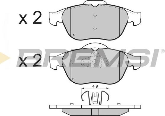 Bremsi BP3356 - Тормозные колодки, дисковые, комплект www.autospares.lv