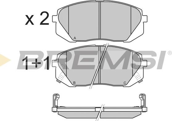 Bremsi BP3358 - Bremžu uzliku kompl., Disku bremzes www.autospares.lv