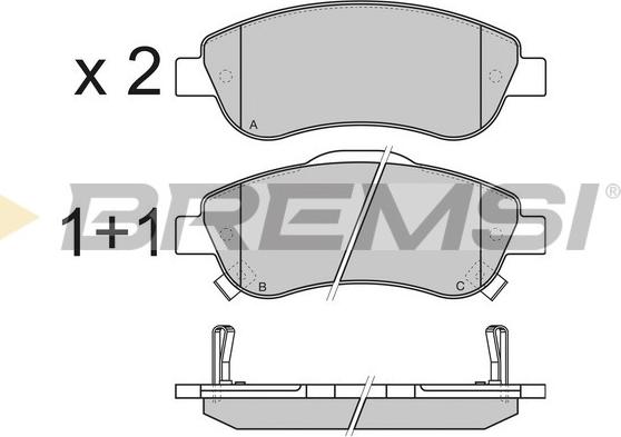 Bremsi BP3352 - Brake Pad Set, disc brake www.autospares.lv