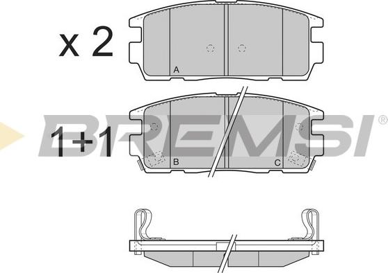 Bremsi BP3304 - Тормозные колодки, дисковые, комплект www.autospares.lv