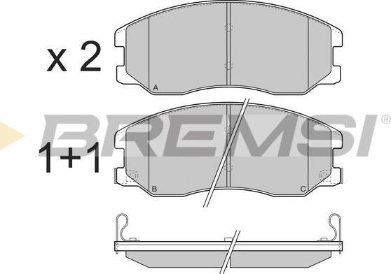 Bremsi BP3303 - Тормозные колодки, дисковые, комплект www.autospares.lv