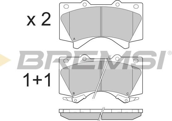 Bremsi BP3381 - Bremžu uzliku kompl., Disku bremzes autospares.lv