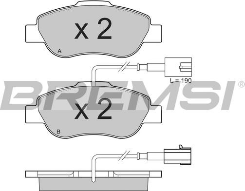 Bremsi BP3325 - Тормозные колодки, дисковые, комплект www.autospares.lv