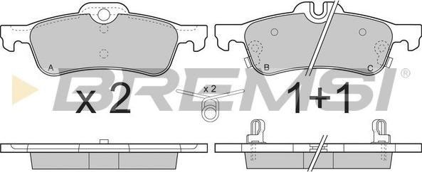 Bremsi BP3320 - Тормозные колодки, дисковые, комплект www.autospares.lv