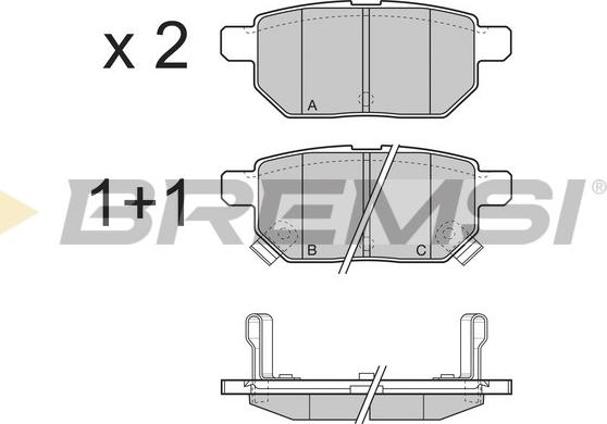 Bremsi BP3322 - Brake Pad Set, disc brake www.autospares.lv