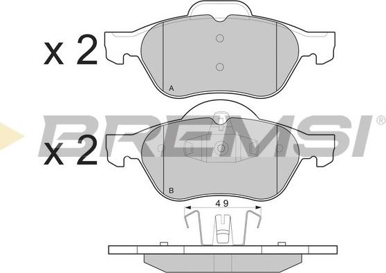 Bremsi BP3264 - Тормозные колодки, дисковые, комплект www.autospares.lv