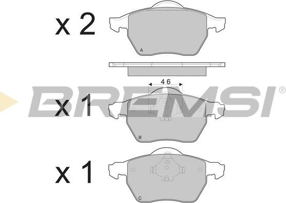 Bremsi BP3213 - Brake Pad Set, disc brake www.autospares.lv