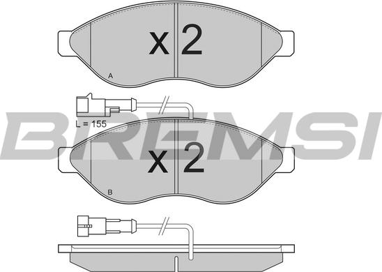 Bremsi BP3285 - Тормозные колодки, дисковые, комплект www.autospares.lv