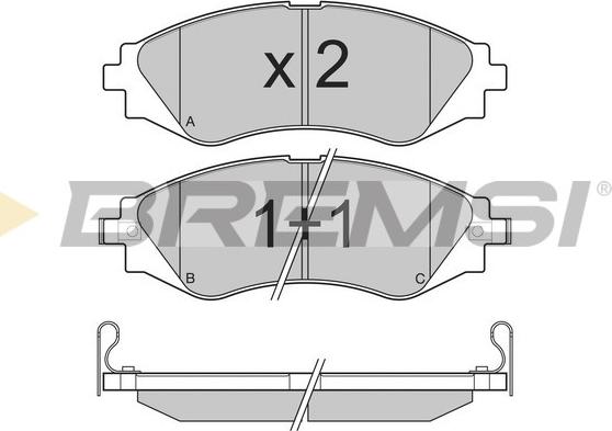 Bremsi BP3234 - Тормозные колодки, дисковые, комплект www.autospares.lv