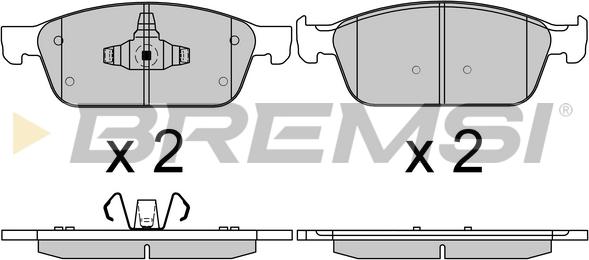 Bremsi BP3751 - Тормозные колодки, дисковые, комплект www.autospares.lv