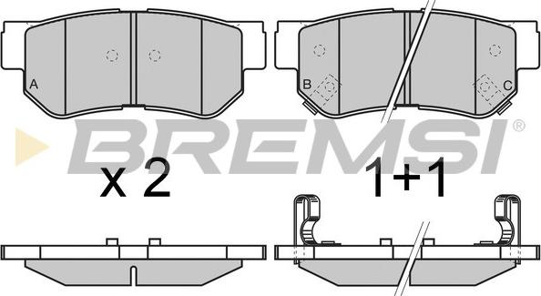 Bremsi BP2966 - Тормозные колодки, дисковые, комплект www.autospares.lv