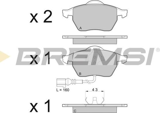 Bremsi BP2984 - Тормозные колодки, дисковые, комплект www.autospares.lv