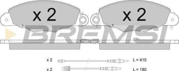 Bremsi BP2930 - Тормозные колодки, дисковые, комплект www.autospares.lv