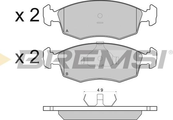 Bremsi BP2499 - Тормозные колодки, дисковые, комплект www.autospares.lv