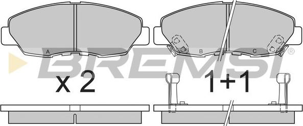 Bremsi BP2482 - Тормозные колодки, дисковые, комплект www.autospares.lv