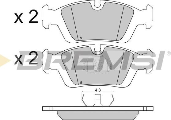 Bremsi BP2432 - Тормозные колодки, дисковые, комплект www.autospares.lv