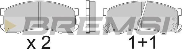 Bremsi BP2504 - Тормозные колодки, дисковые, комплект www.autospares.lv