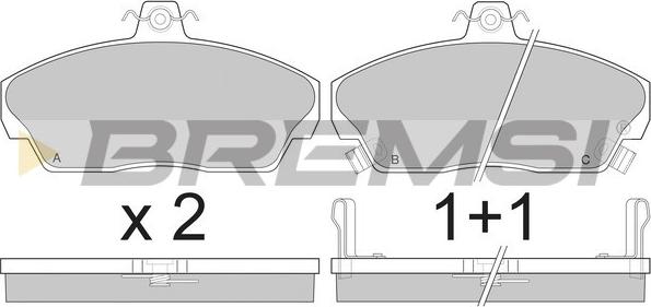 Bremsi BP2502 - Bremžu uzliku kompl., Disku bremzes www.autospares.lv