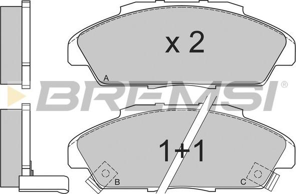 Bremsi BP2519 - Brake Pad Set, disc brake www.autospares.lv