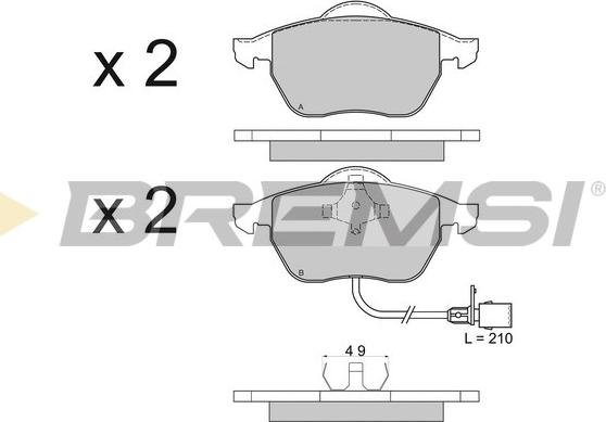 Bremsi BP2516 - Brake Pad Set, disc brake www.autospares.lv