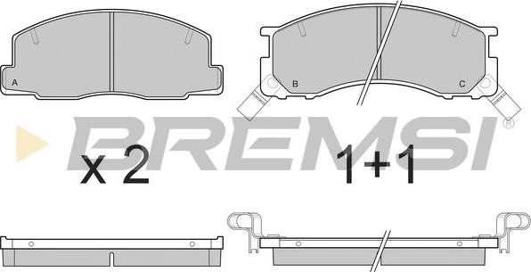 Bremsi BP2539 - Brake Pad Set, disc brake www.autospares.lv