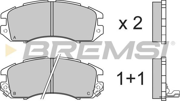 Bremsi BP2535 - Тормозные колодки, дисковые, комплект www.autospares.lv