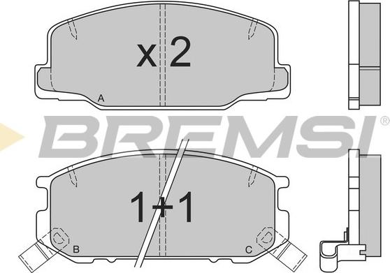 Bremsi BP2537 - Brake Pad Set, disc brake www.autospares.lv