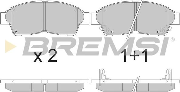 Bremsi BP2526 - Brake Pad Set, disc brake www.autospares.lv