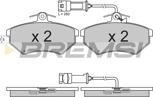 Bremsi BP2643 - Тормозные колодки, дисковые, комплект www.autospares.lv