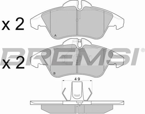 Bremsi BP2687TR - Bremžu uzliku kompl., Disku bremzes autospares.lv