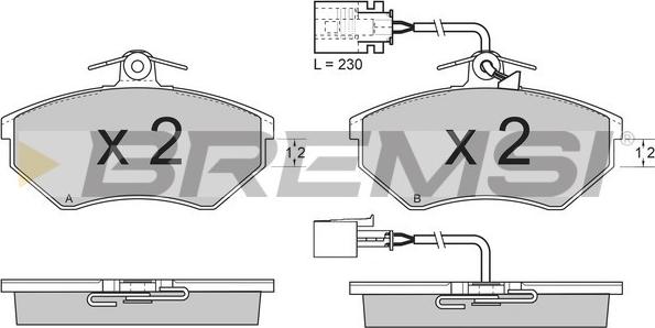 Bremsi BP2638 - Bremžu uzliku kompl., Disku bremzes autospares.lv