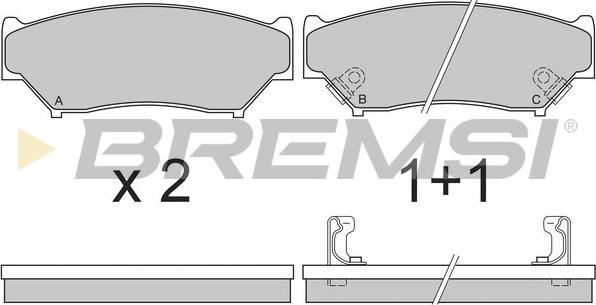 Bremsi BP2620 - Тормозные колодки, дисковые, комплект www.autospares.lv