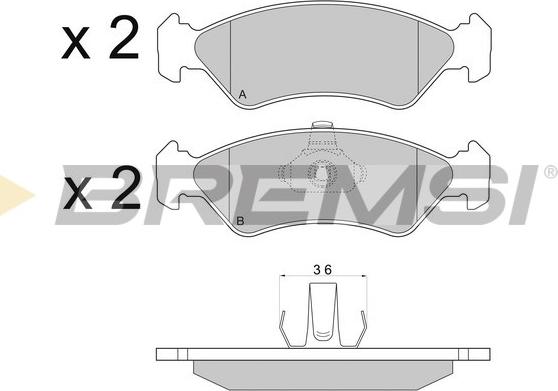 Bremsi BP2671 - Тормозные колодки, дисковые, комплект www.autospares.lv