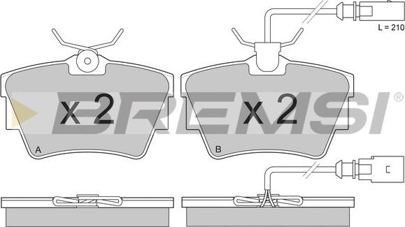 Bremsi BP2867 - Brake Pad Set, disc brake www.autospares.lv