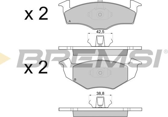 Bremsi BP2808 - Тормозные колодки, дисковые, комплект www.autospares.lv