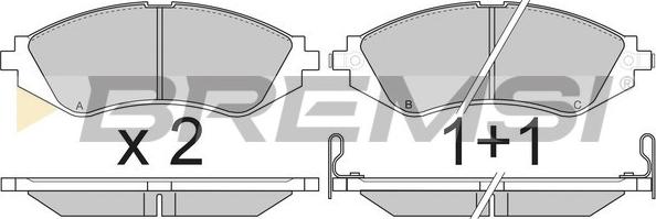 Bremsi BP2803 - Тормозные колодки, дисковые, комплект www.autospares.lv