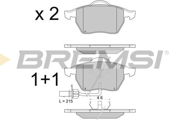 Bremsi BP2816 - Тормозные колодки, дисковые, комплект www.autospares.lv