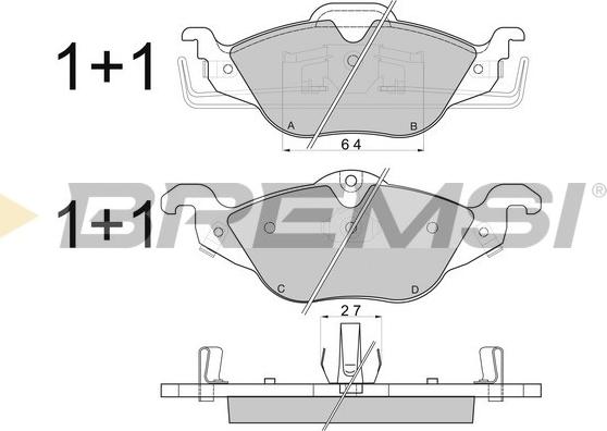 Bremsi BP2810 - Тормозные колодки, дисковые, комплект www.autospares.lv