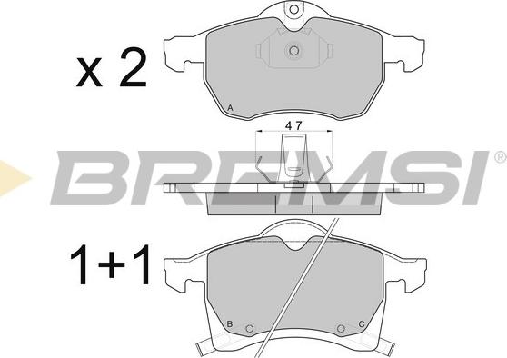 Bremsi BP2811 - Bremžu uzliku kompl., Disku bremzes www.autospares.lv