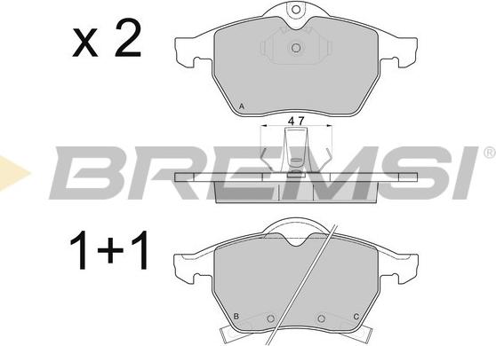 Bremsi BP2813 - Bremžu uzliku kompl., Disku bremzes autospares.lv