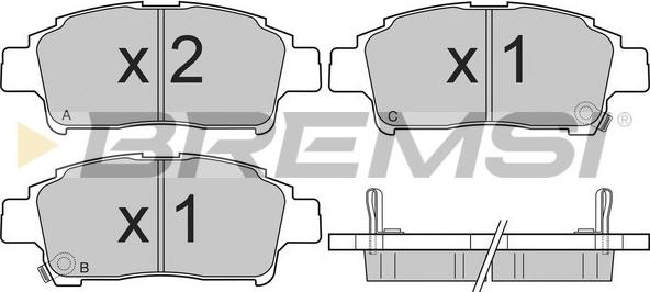 Bremsi BP2839 - Тормозные колодки, дисковые, комплект www.autospares.lv