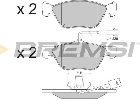 Bremsi BP2838 - Тормозные колодки, дисковые, комплект www.autospares.lv