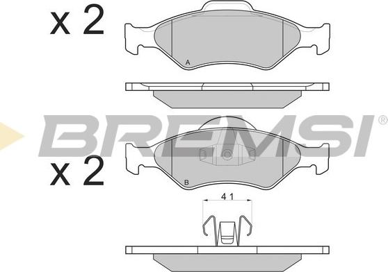 Bremsi BP2873 - Тормозные колодки, дисковые, комплект www.autospares.lv