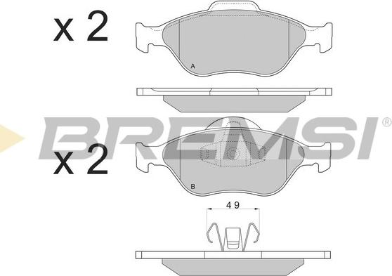 Bremsi BP2872 - Тормозные колодки, дисковые, комплект www.autospares.lv