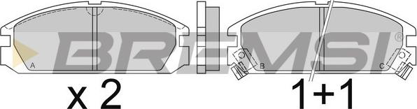 Bremsi BP2349 - Тормозные колодки, дисковые, комплект www.autospares.lv