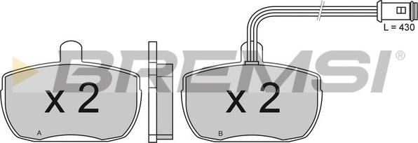 Bremsi BP2315-1 - Тормозные колодки, дисковые, комплект www.autospares.lv