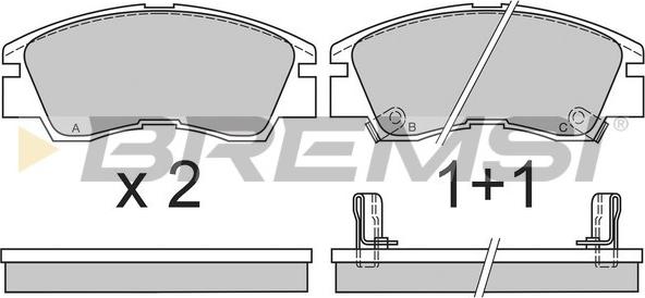 Bremsi BP2387 - Тормозные колодки, дисковые, комплект www.autospares.lv